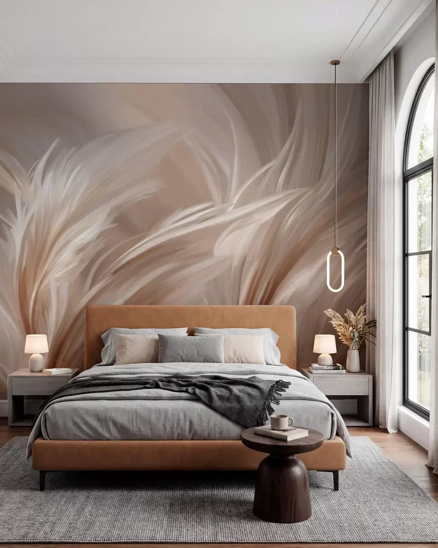 wall murals Feathers in Warm Light w05658