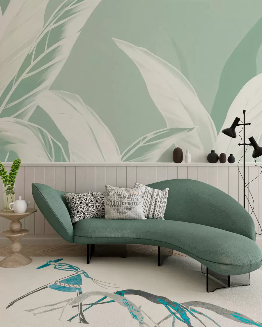 wall murals Long banana leaves w05681