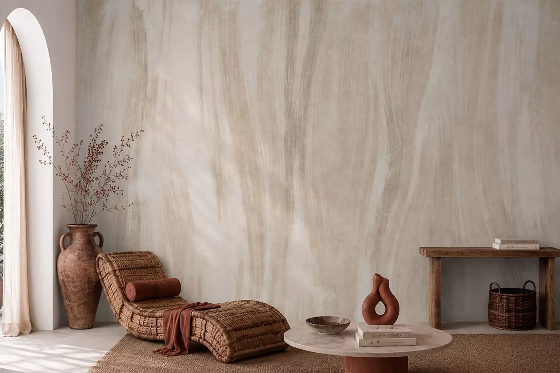wall murals Light abstract texture with soft vertical transitions in creamy hues w05686