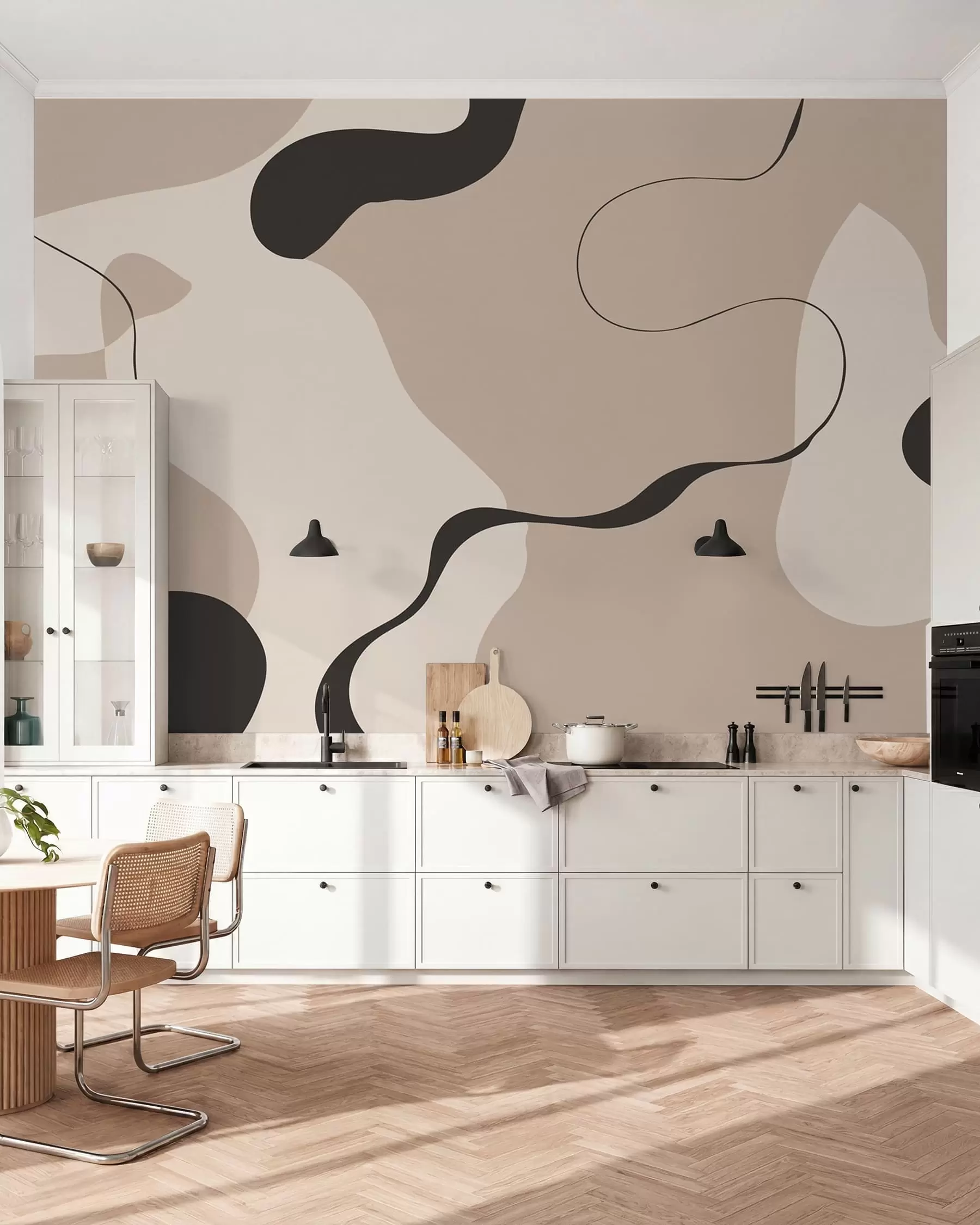 wall murals Bold Curves in Sand w05654