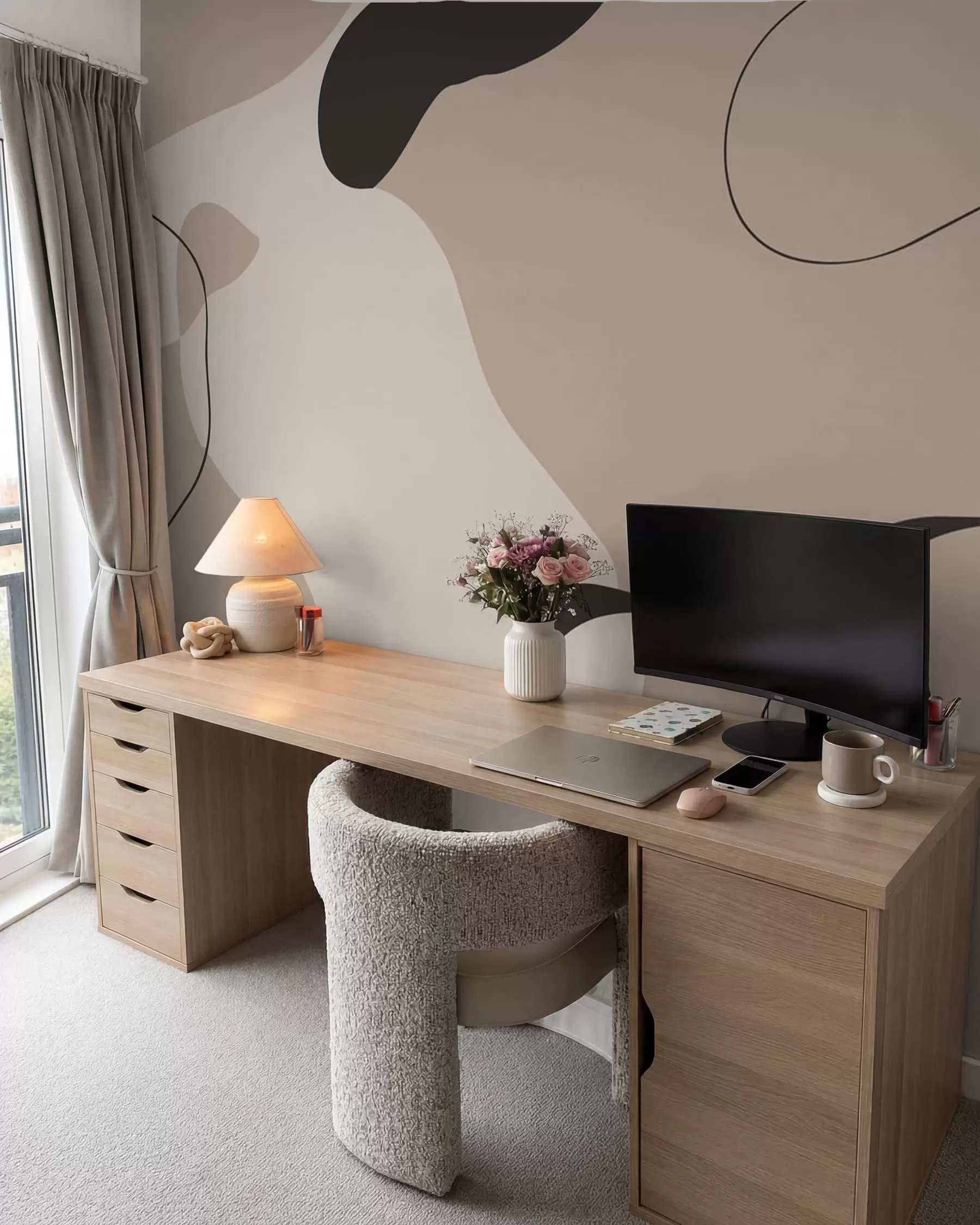 wall murals Bold Curves in Sand w05654