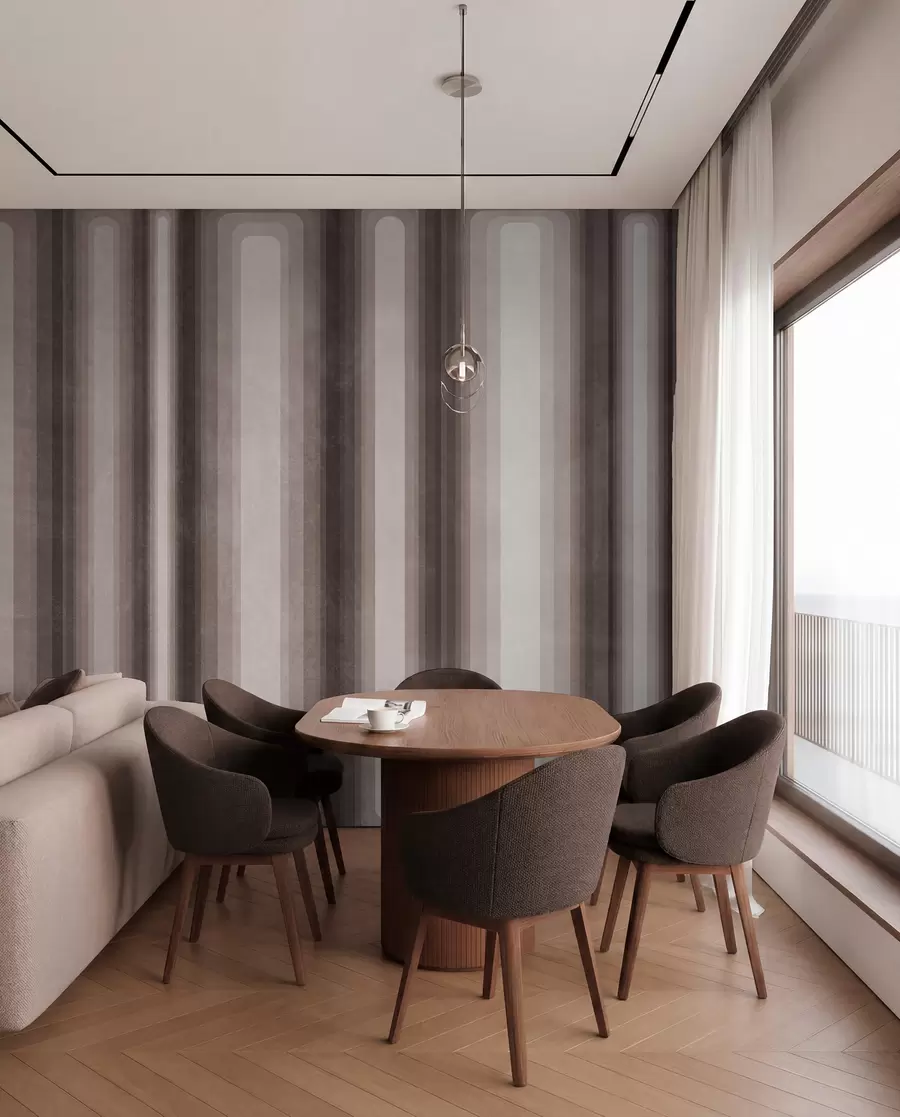 wall murals Textured abstract vertical rounded rectangles in muted tones of brown w09905v1