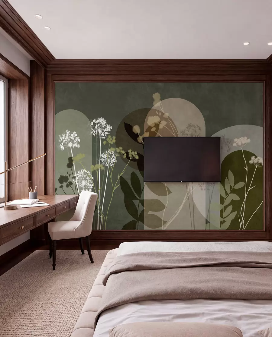 wall murals Meadow Frames in Olive w09906v2