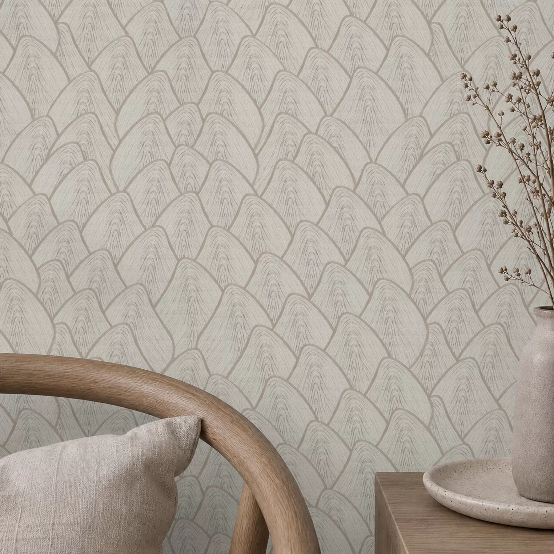 wall murals Abstract hill pattern in natural tones a01129