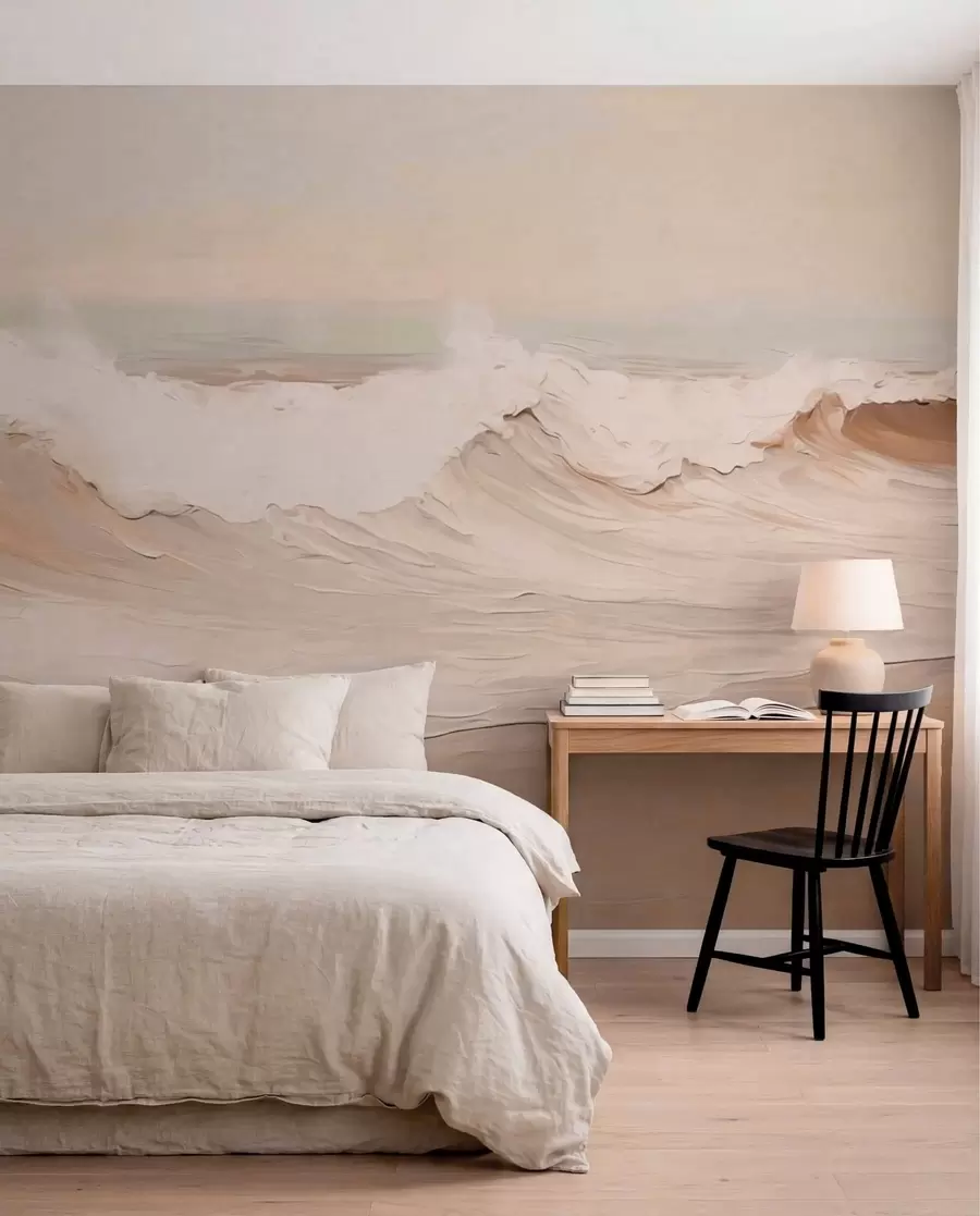 wall murals Waves on a Peach Shore w05697