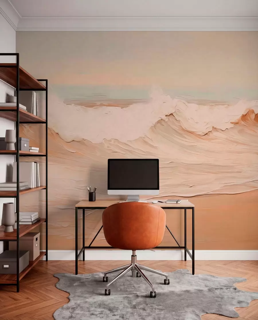 wall murals Abstract ocean waves in pastel tones w05697
