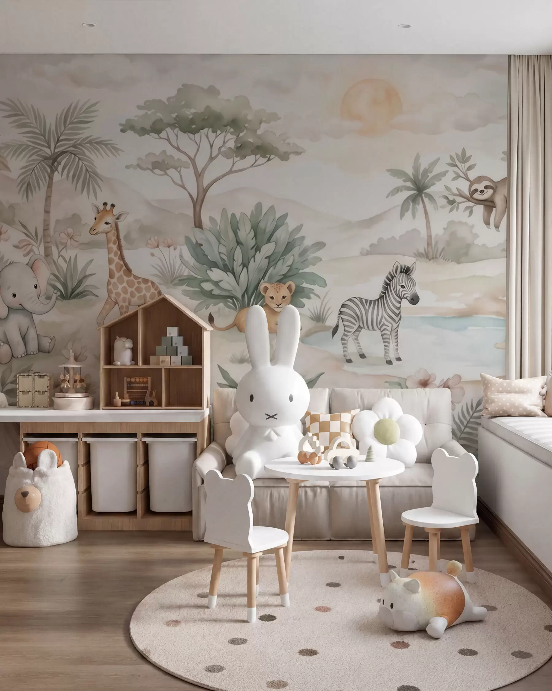 wall murals Watercolour Safari w09888