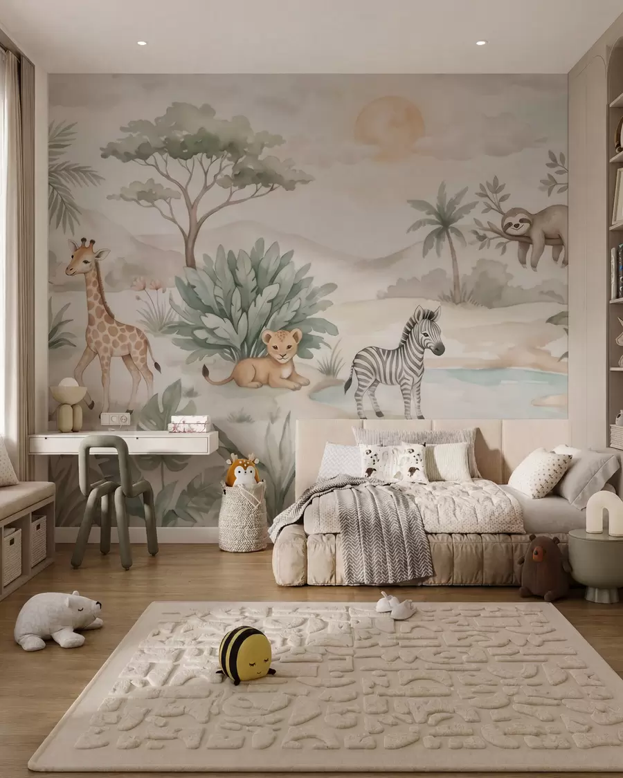 wall murals Watercolour Safari w09888