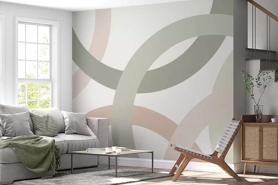 wall murals Abstraction with circles w05709