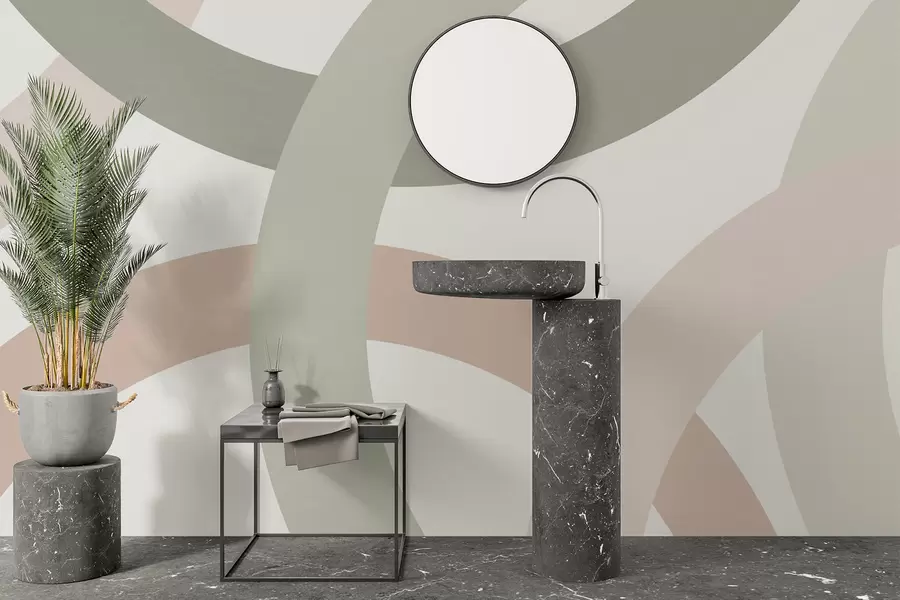 wall murals Abstraction with circles w05709