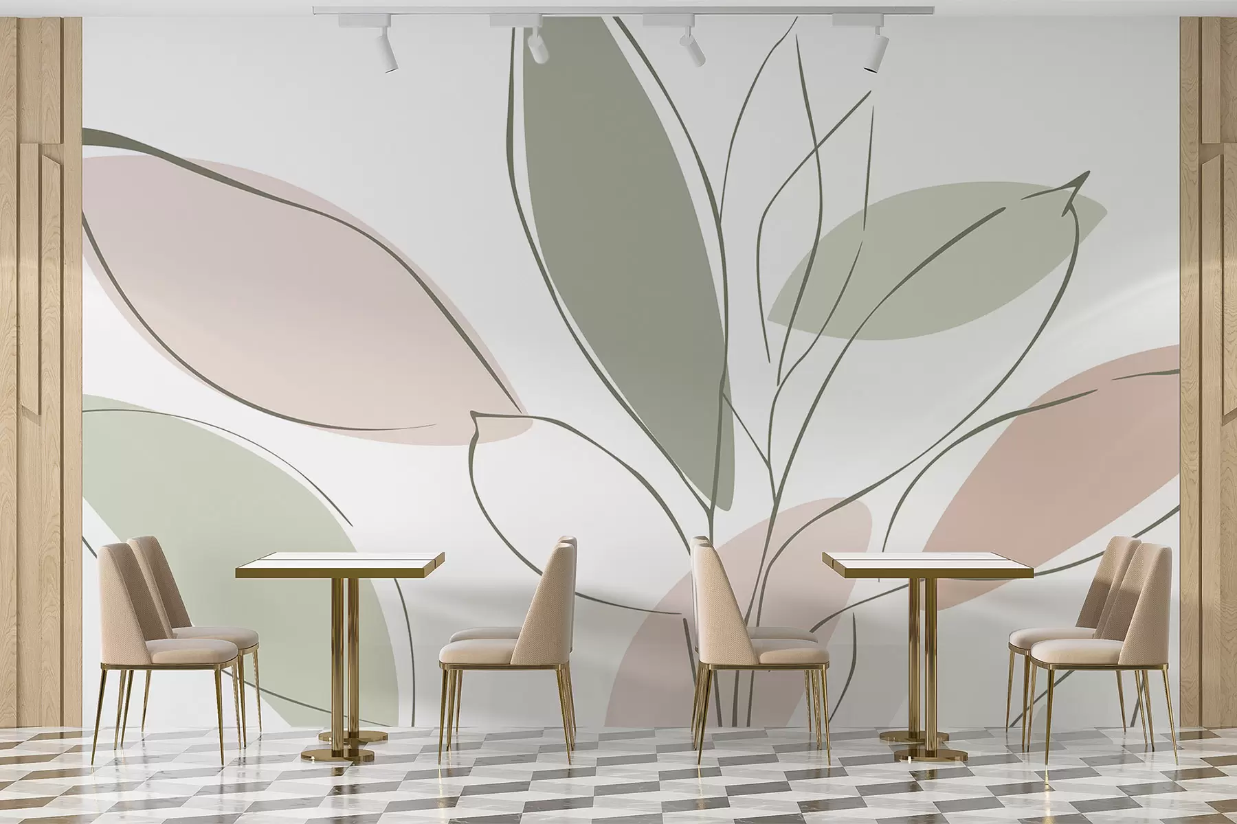 wall murals Abstract leaves w05710