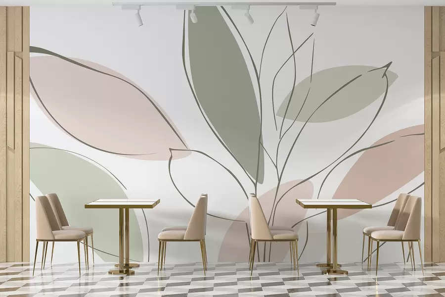 wall murals Abstract leaves w05710