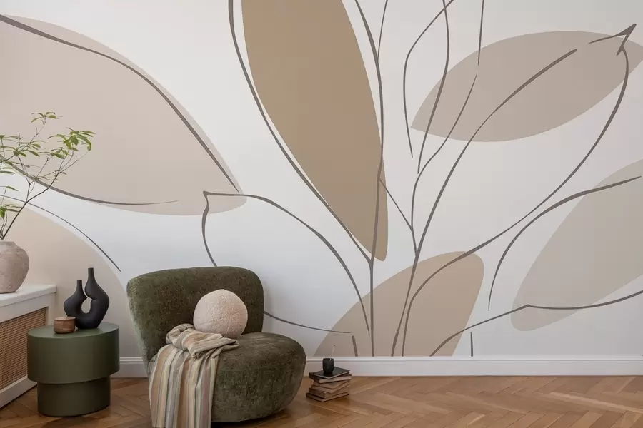 wall murals Abstract leaves w05710v2