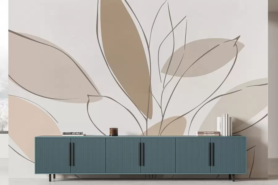 wall murals Abstract leaves w05710v2