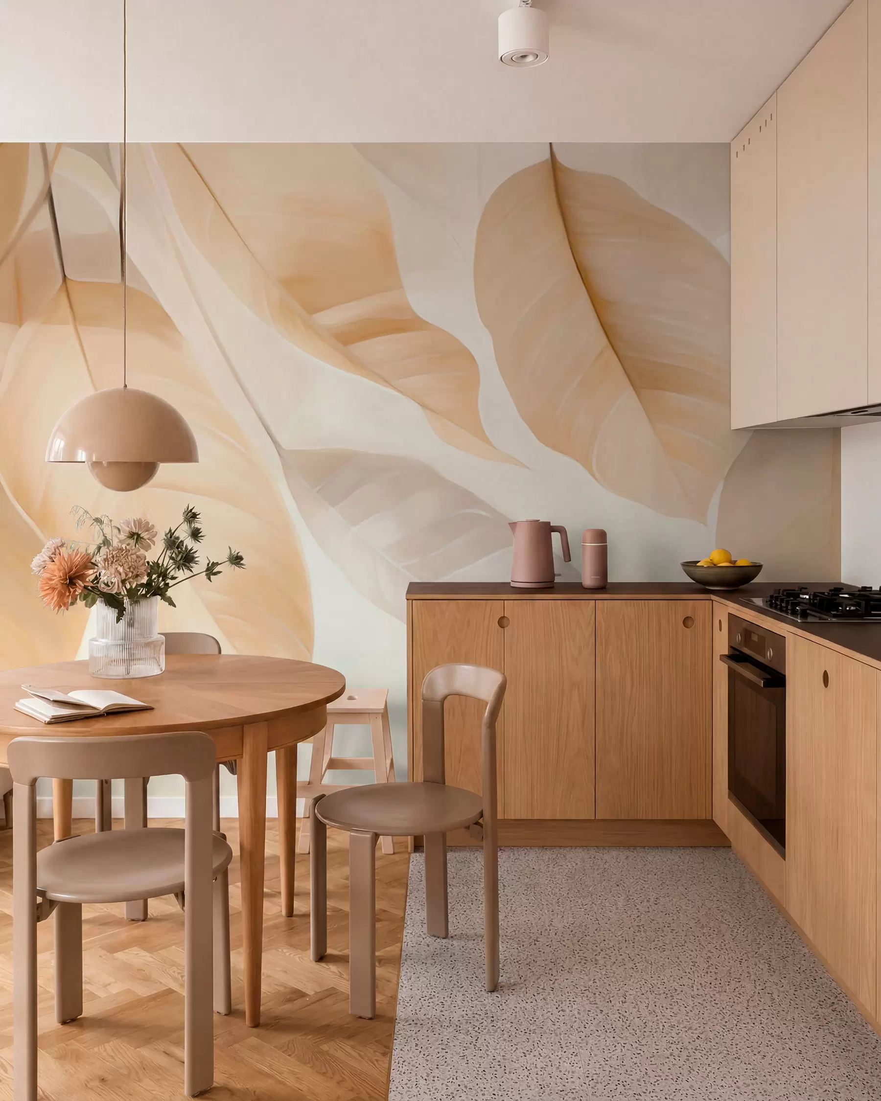 wall murals Hanging leaves w05407