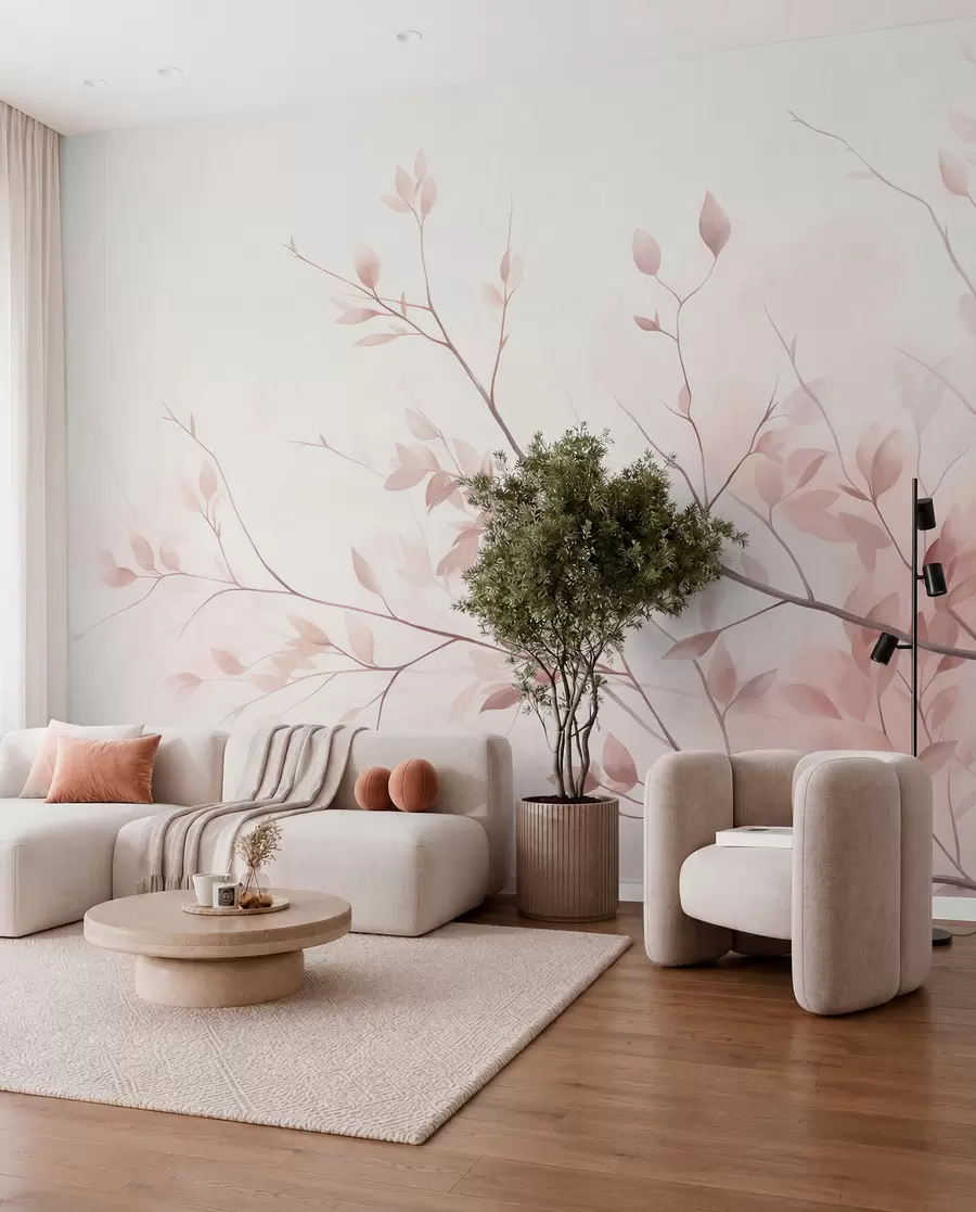 wall murals Rose Twigs in Light w09910