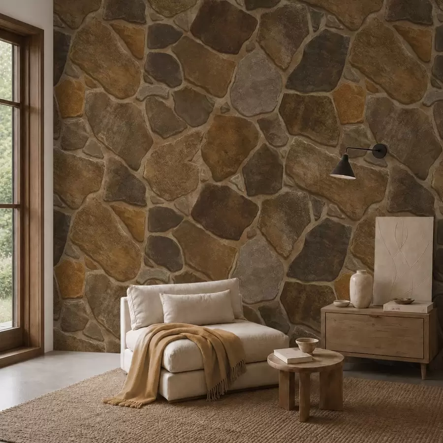 wall murals Warm-toned natural stone pattern w05691