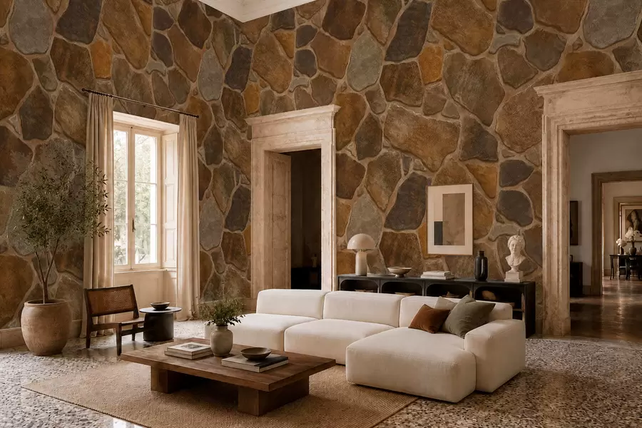 wall murals Warm-toned natural stone pattern w05691
