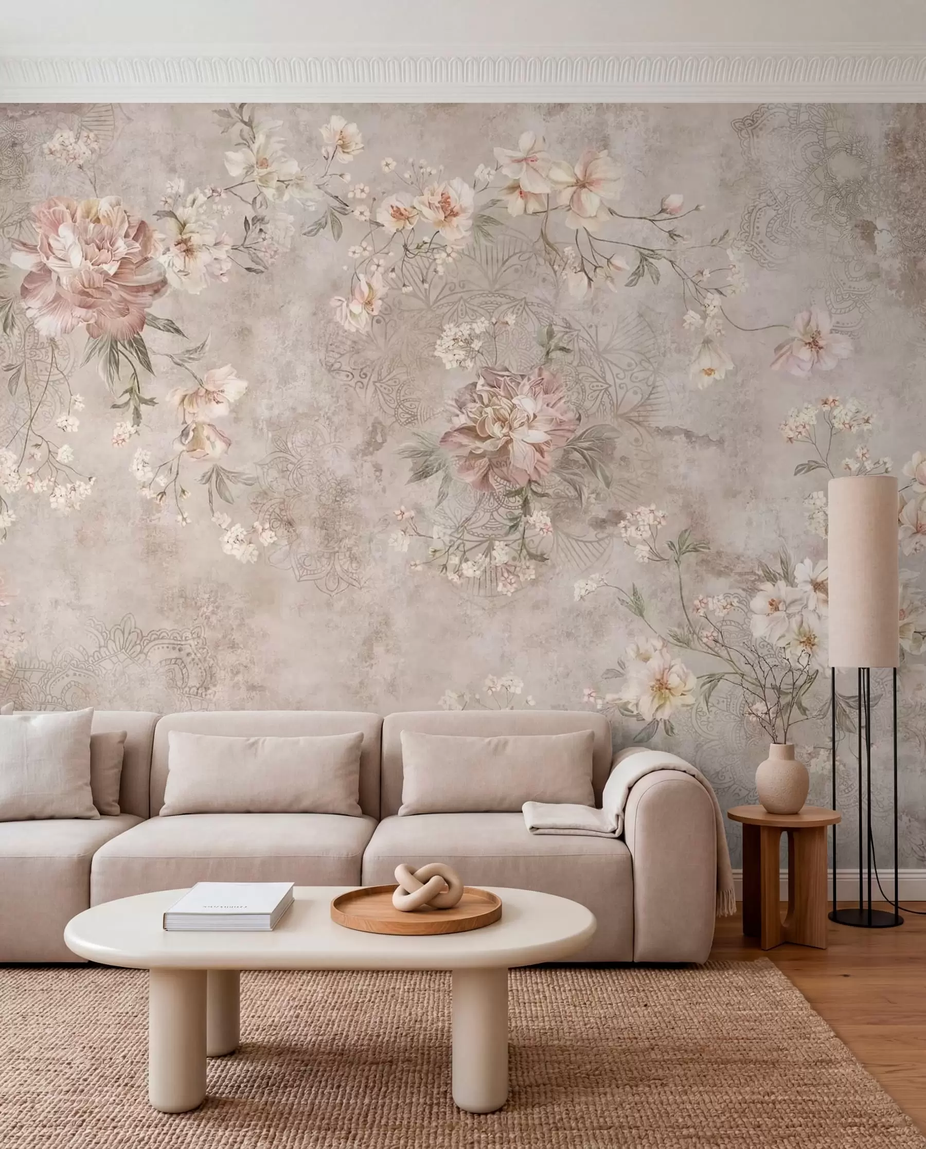wall murals Faded Floral Tapestry w05698