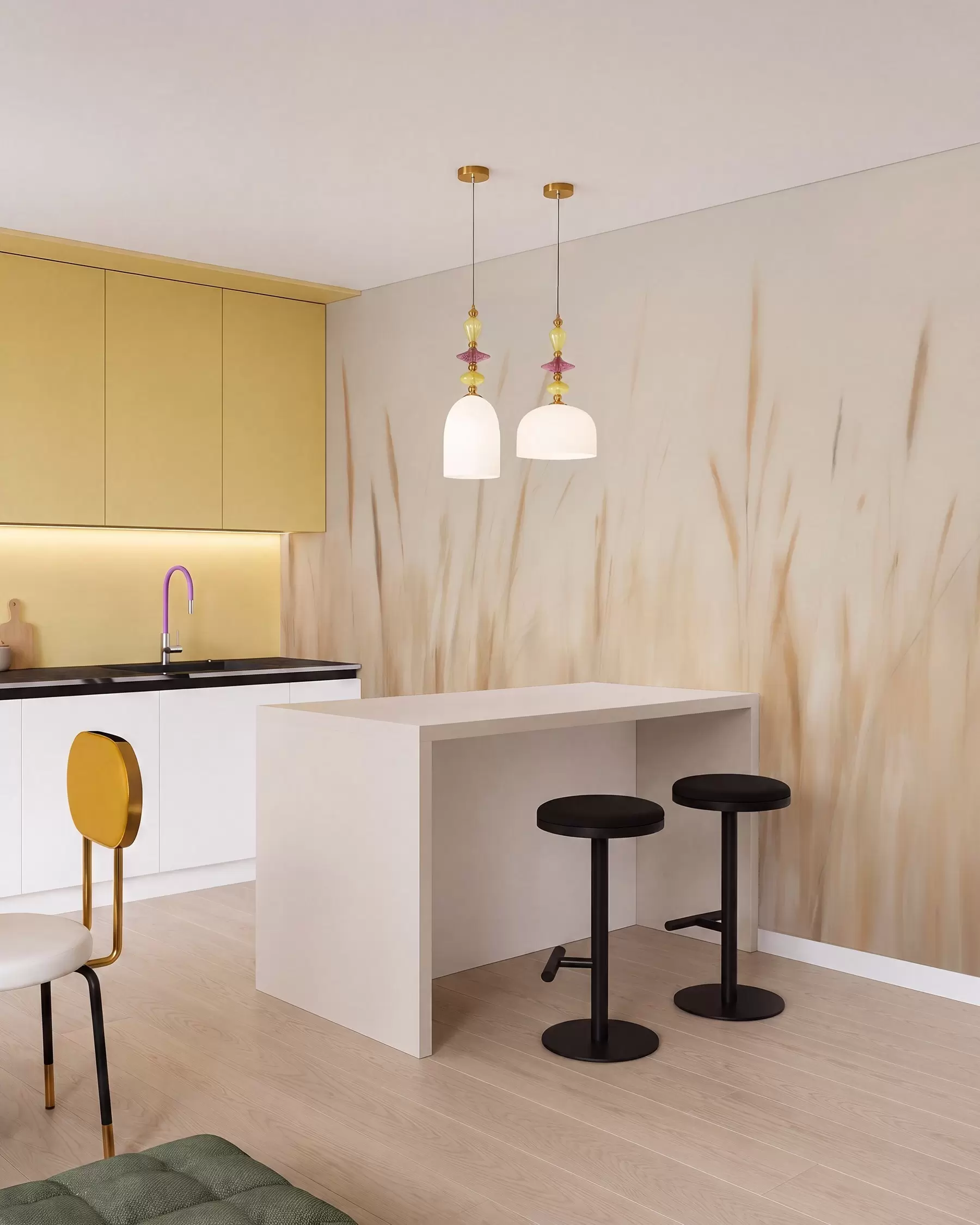wall murals Abstract dry grass imitation painting w05503