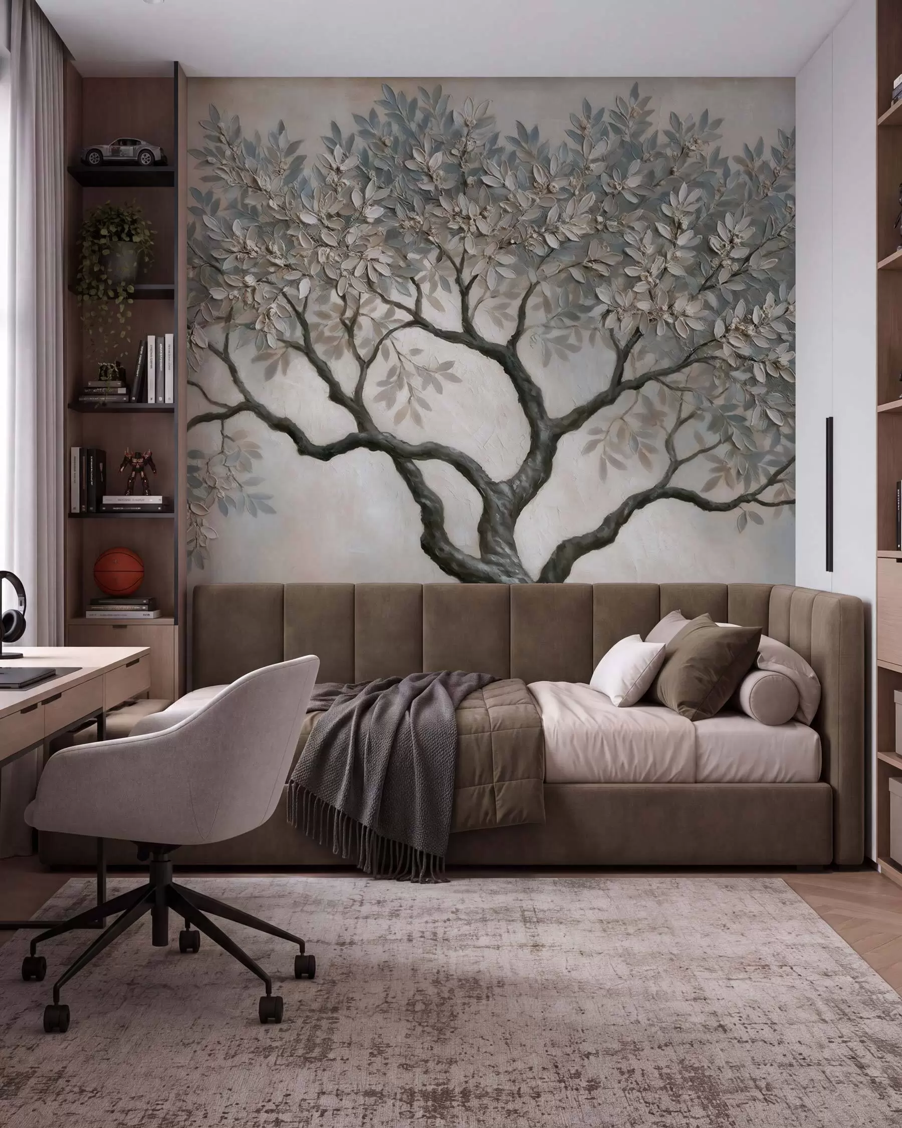 wall murals Old Tree in Stone Tones w09919