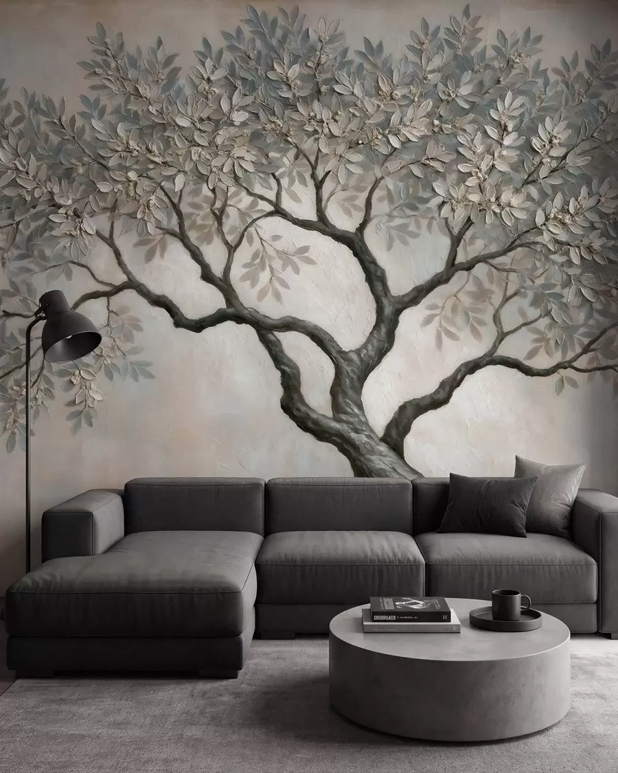 wall murals Old Tree in Stone Tones w09919