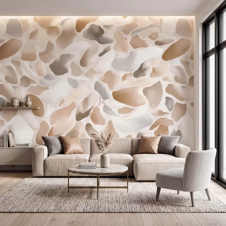 wall murals Abstract natural terrazzo texture in light tones w09933