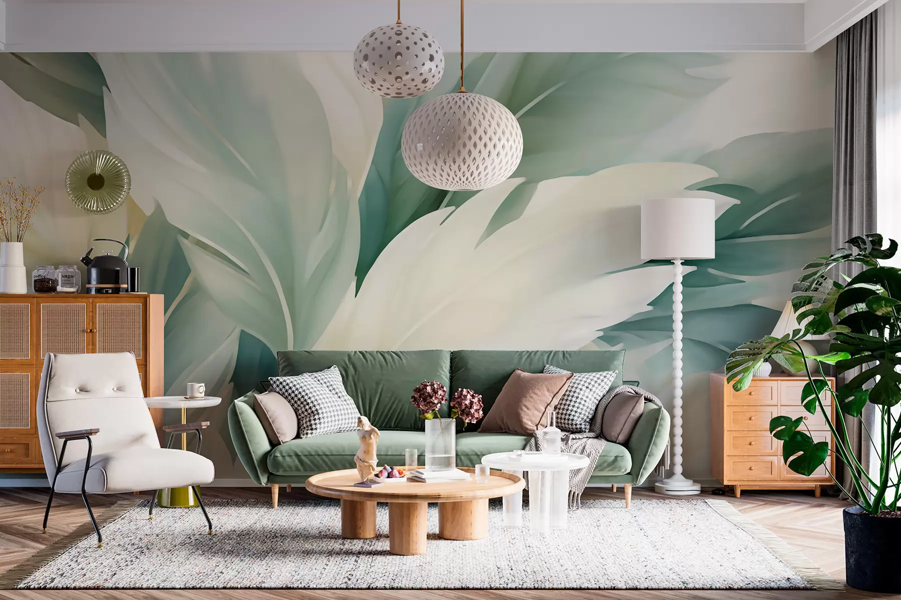 wall murals Pointed leaves w05744