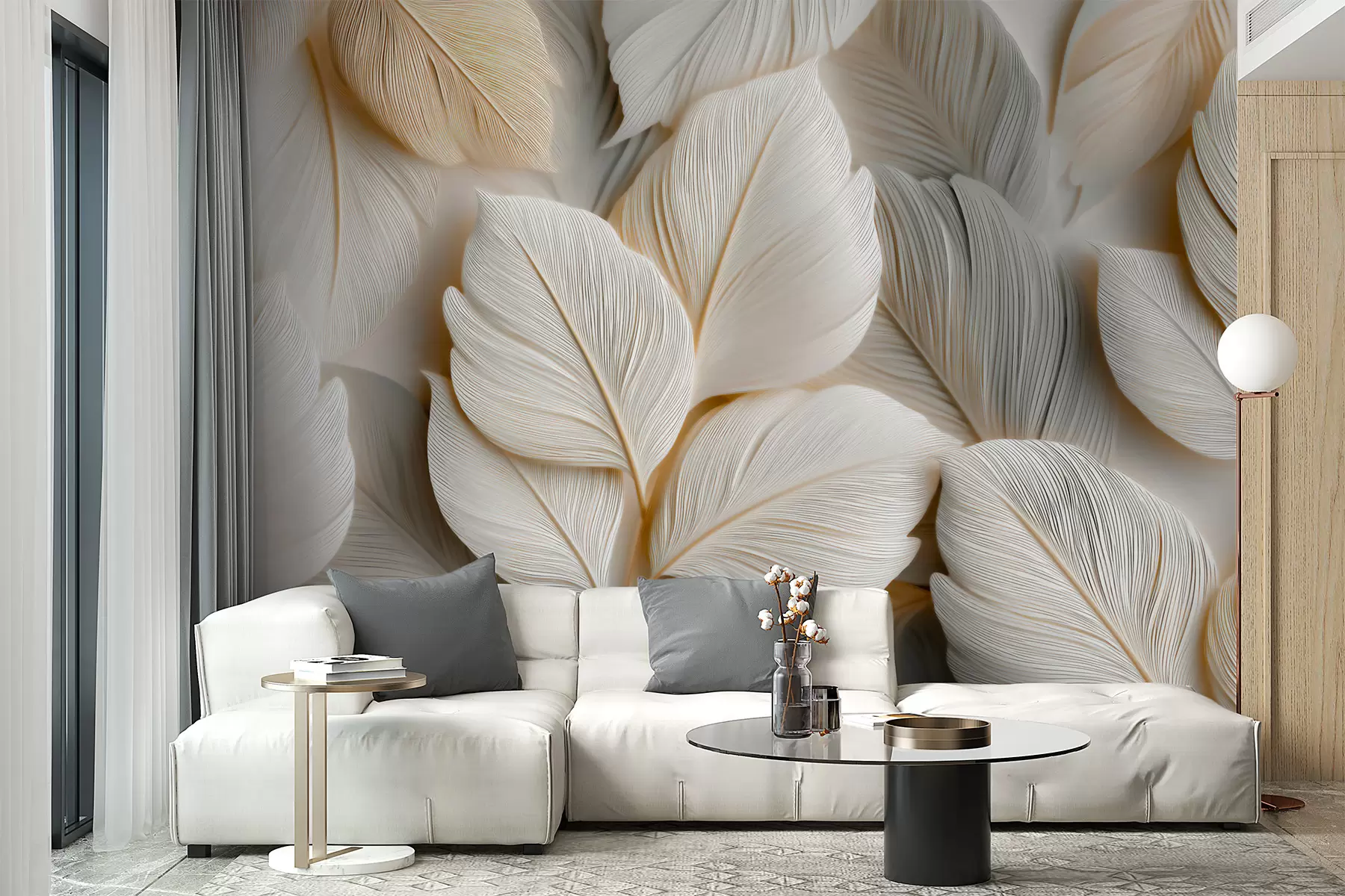 wall murals Pointed leaves w05747