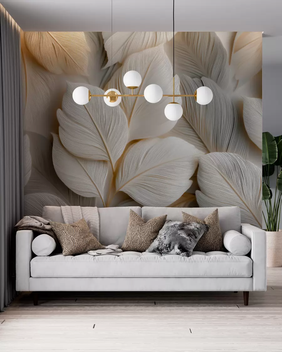 wall murals Pointed leaves w05747