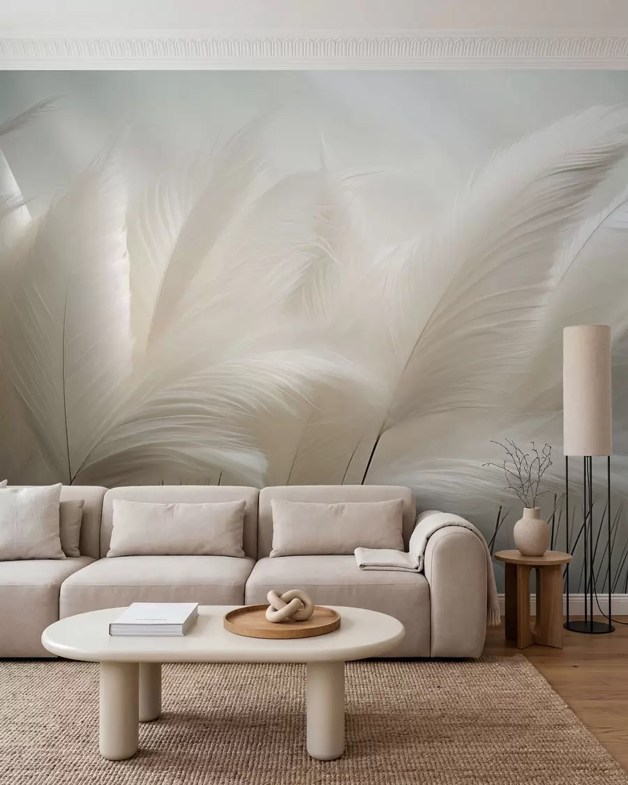 wall murals Delicate waves of pampas grass w05717