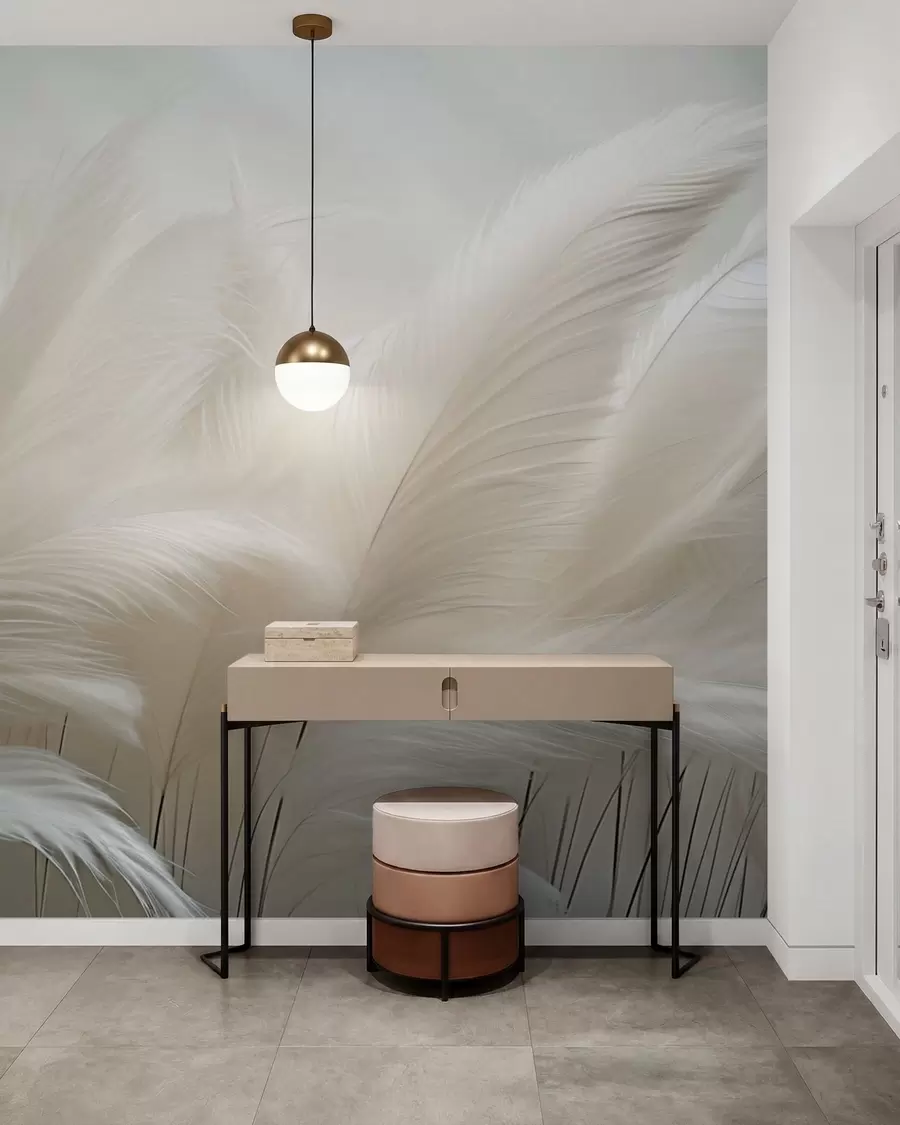 wall murals Delicate waves of pampas grass w05717