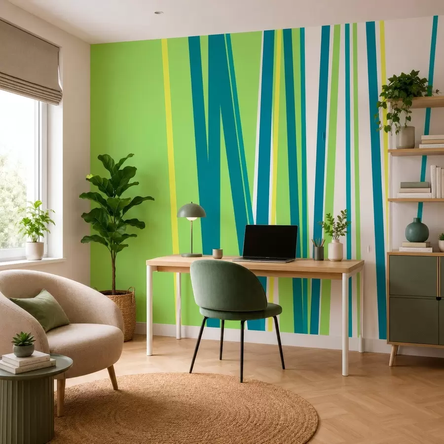 wall murals a vibrant, abstract stripe w05749
