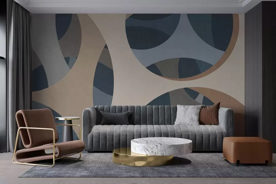 wall murals contemporary textural abstraction in shades of blue and beige w05751