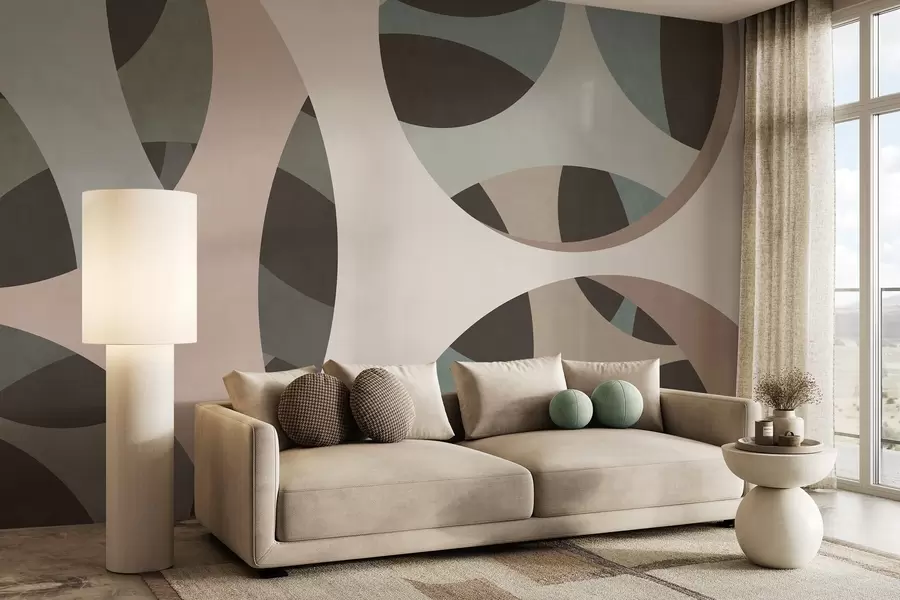wall murals contemporary textural abstraction in shades of beige and natural tones w05751v1