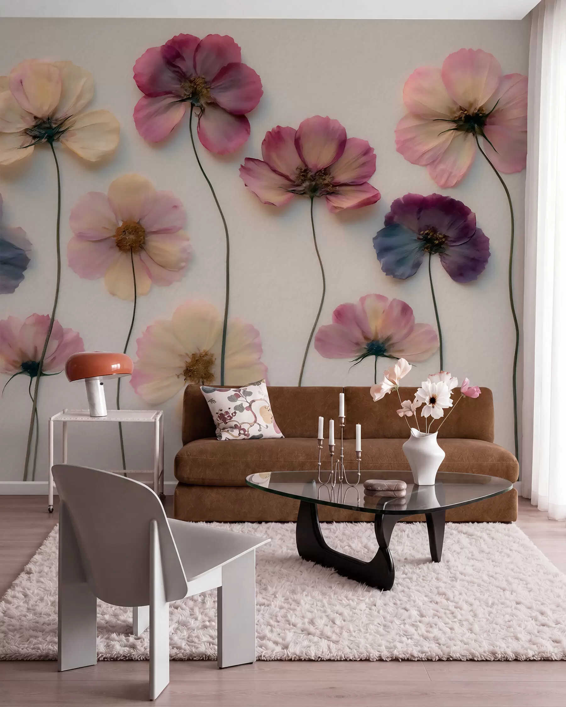 wall murals Petals in Jewel Tones w09911