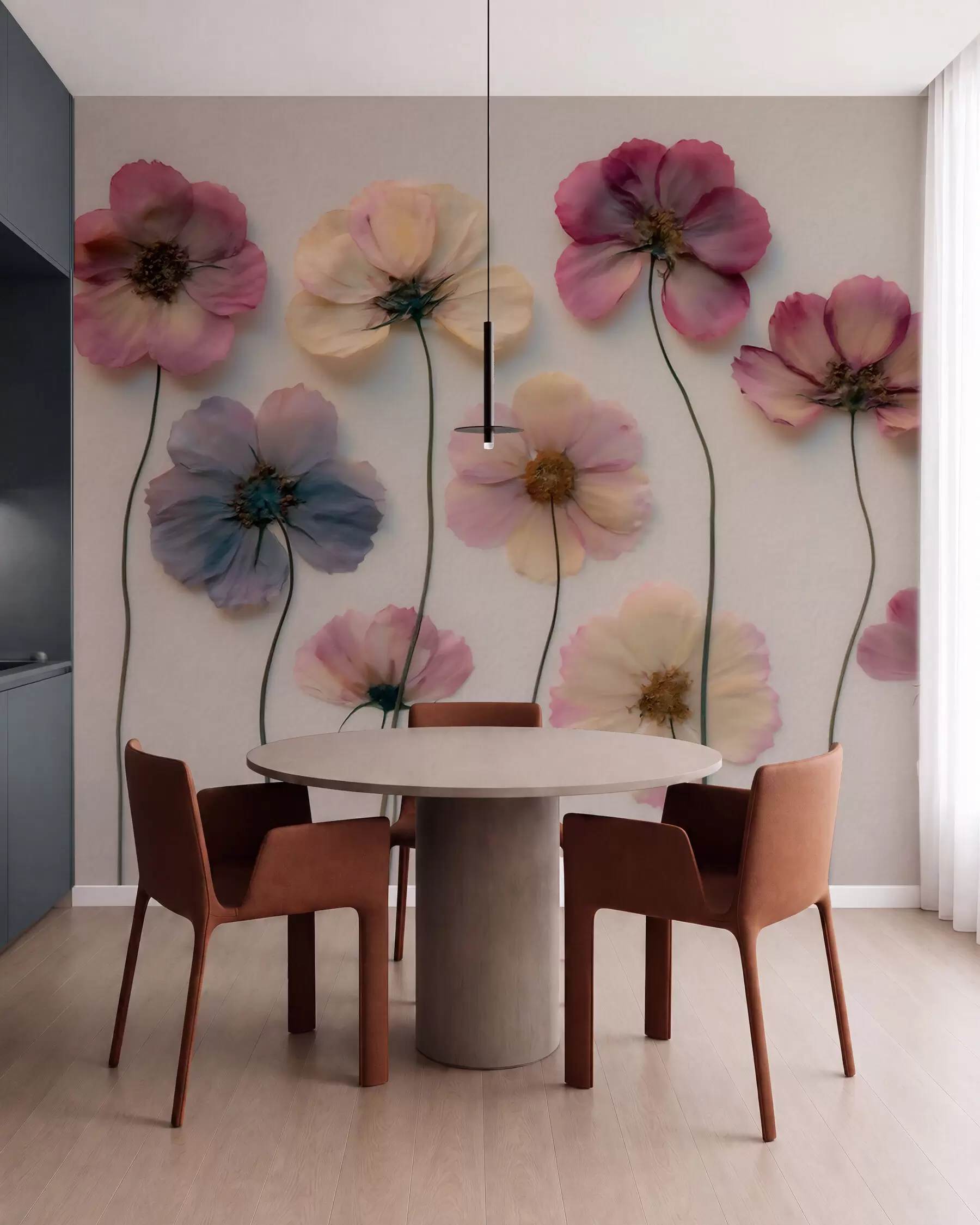 wall murals Petals in Jewel Tones w09911