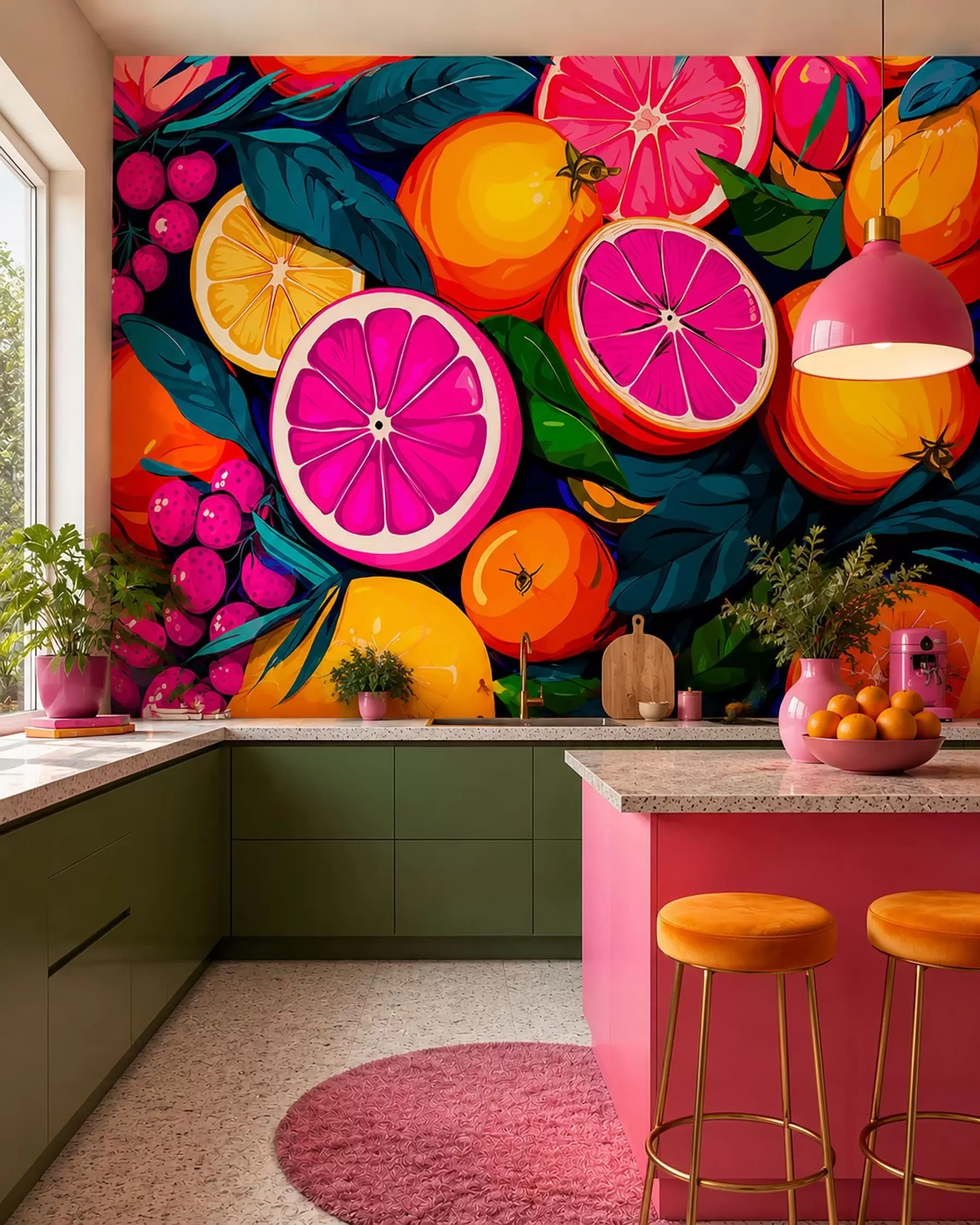 wall murals Fruit, oranges, lemons w05761
