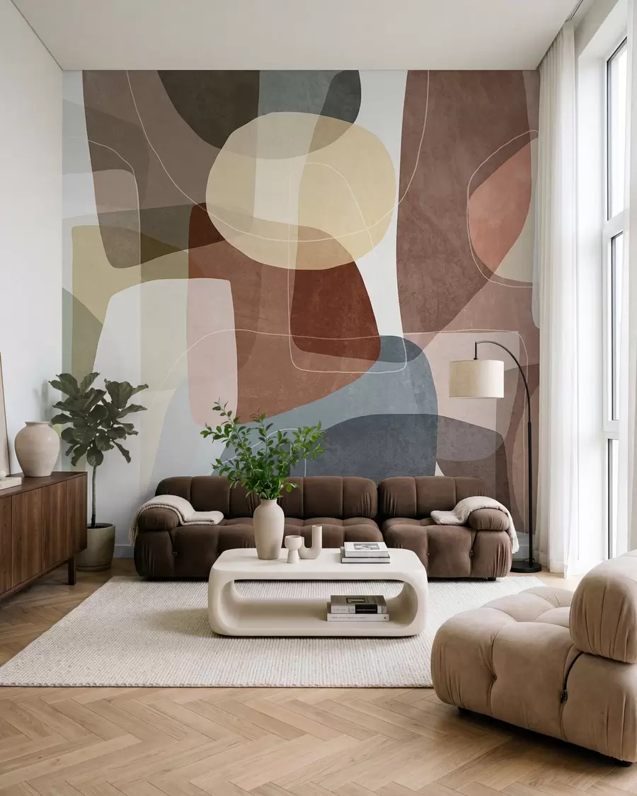 wall murals Overlays in Ochre and Moss w09942v1