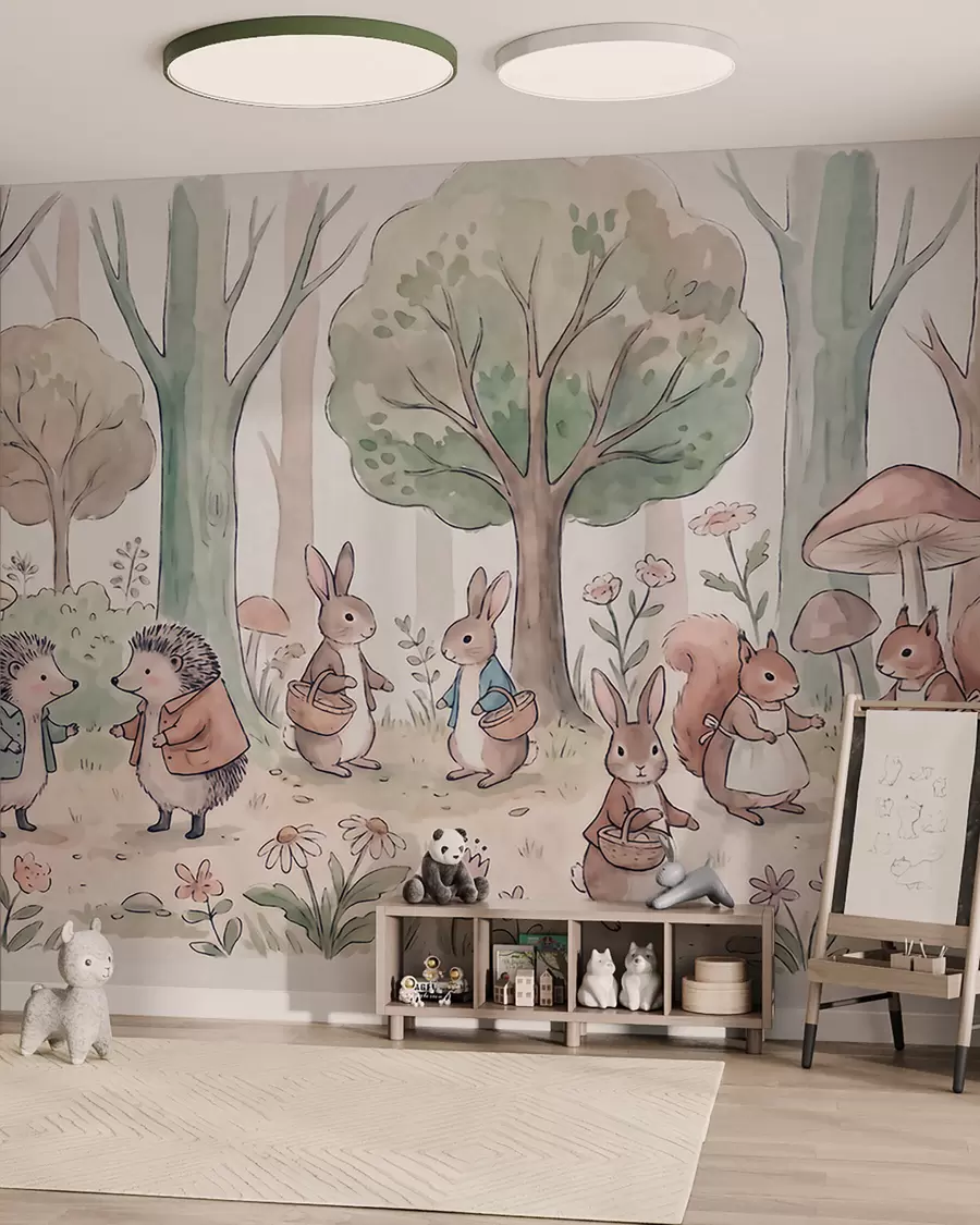wall murals Woodland Tea Party w09951
