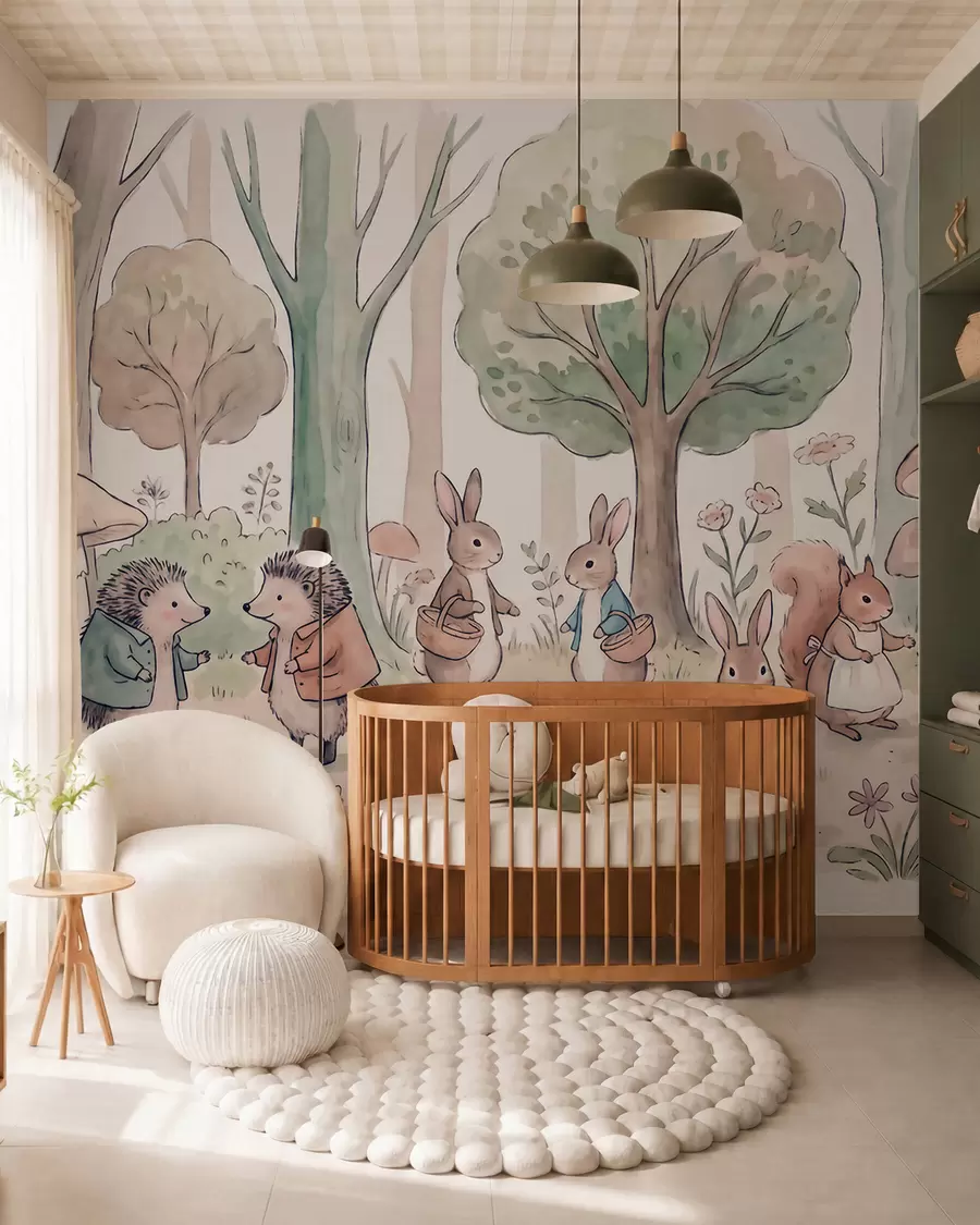 wall murals Woodland Tea Party w09951