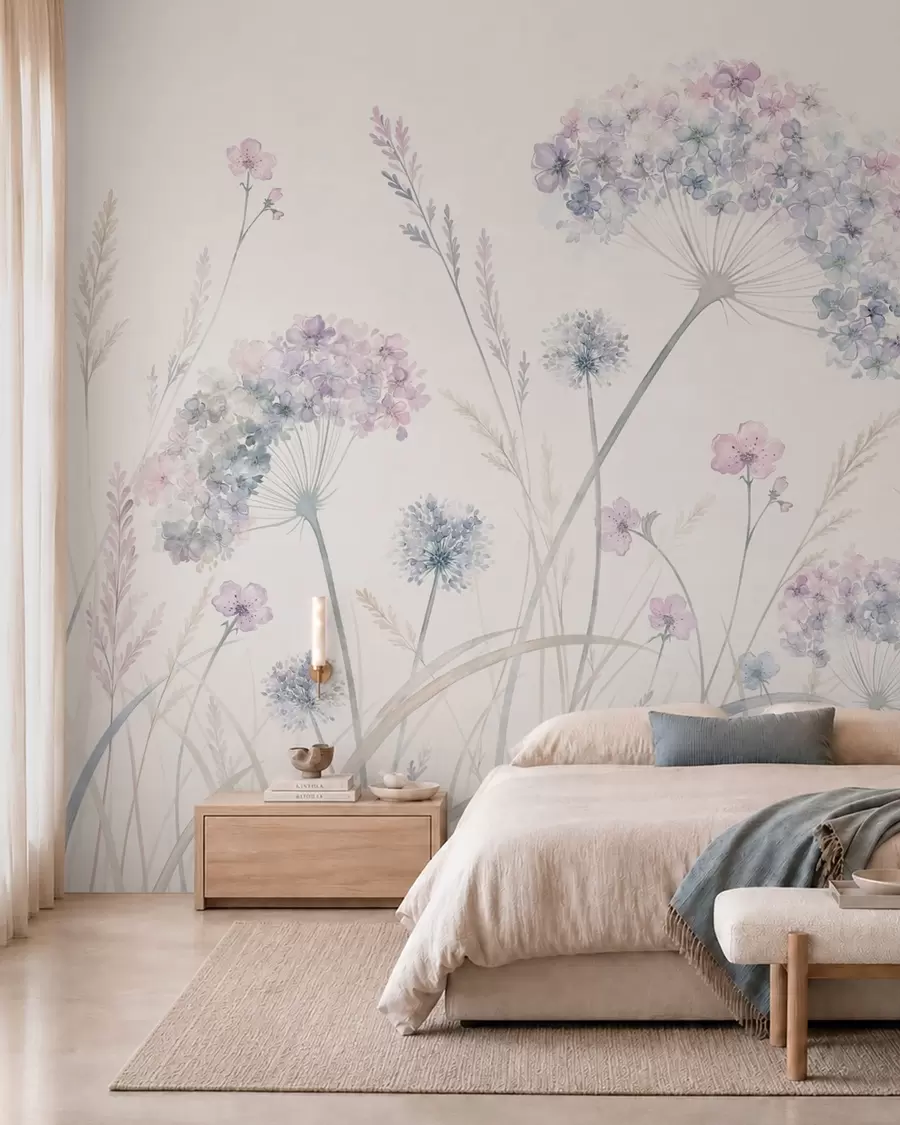 wall murals Blue Meadow Blooms w05731