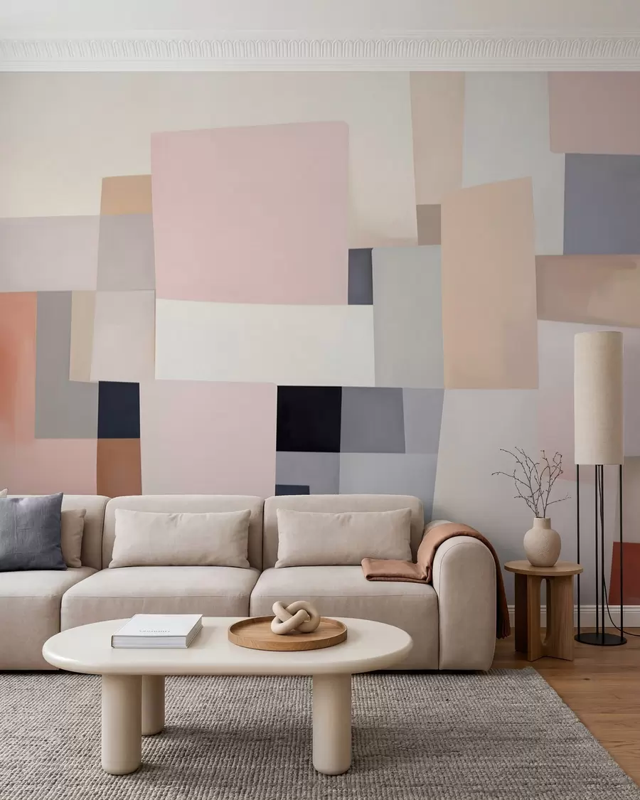wall murals Geometric abstraction with imitation blur and texture w05785