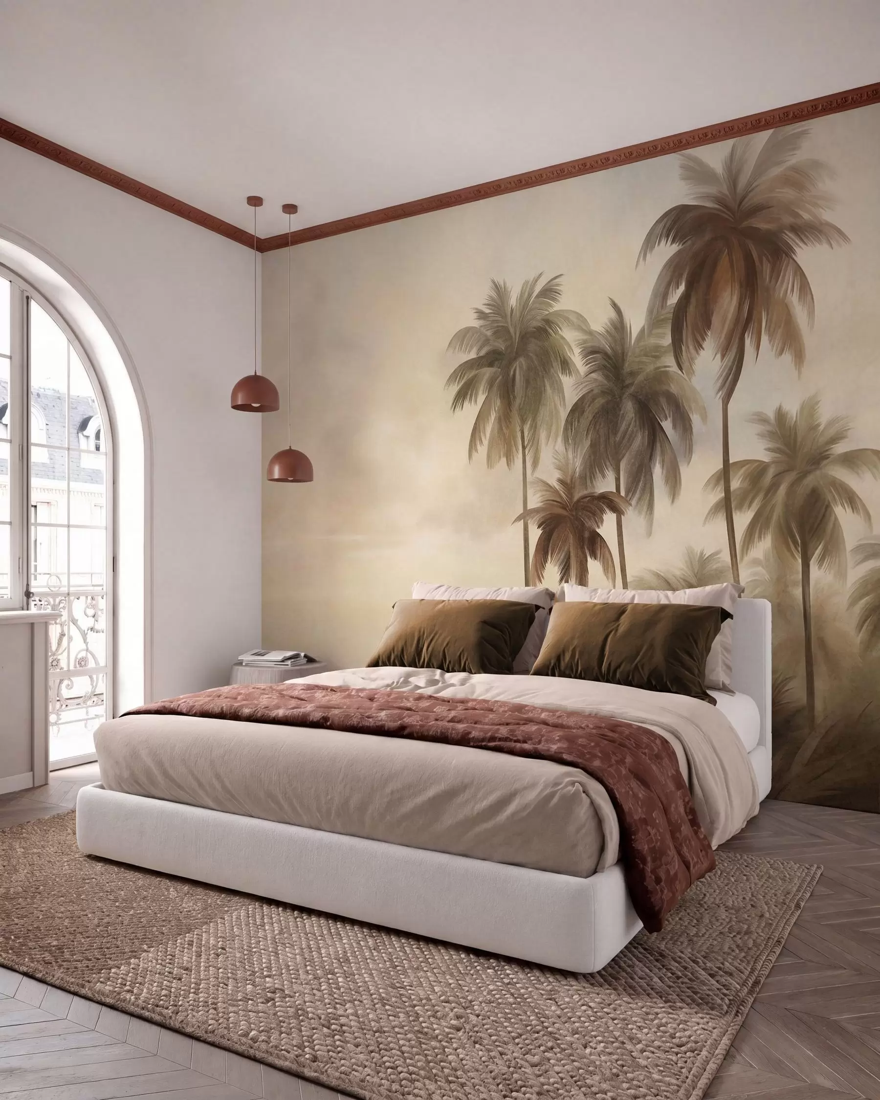 wall murals Sepia Palm w09938