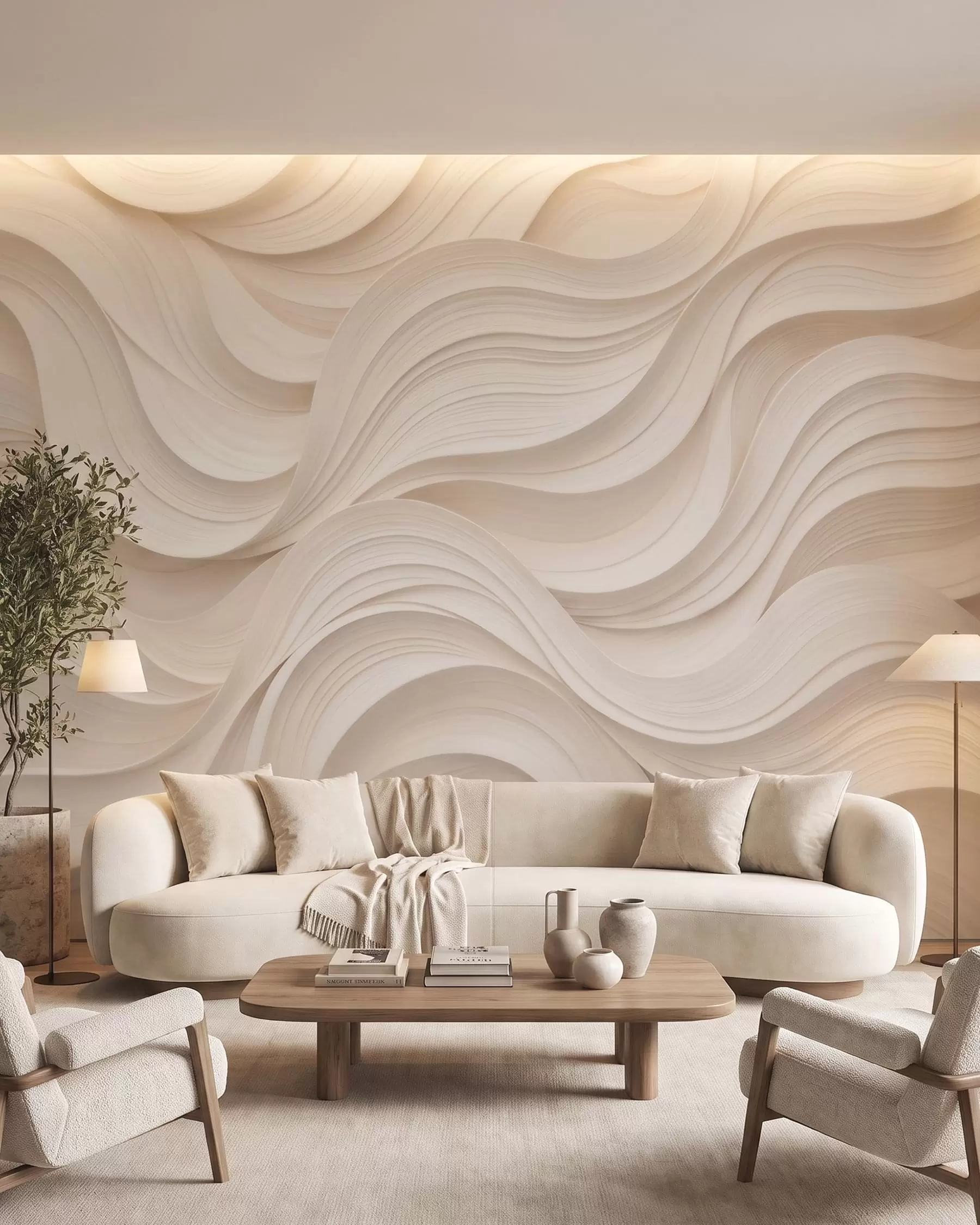 wall murals Blush Waves w09957