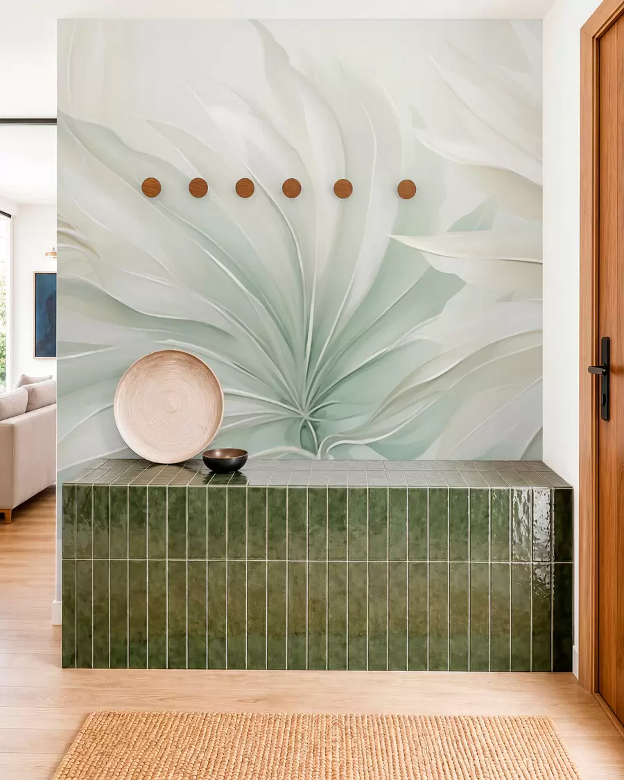 wall murals Tropical pointed leaves w05792