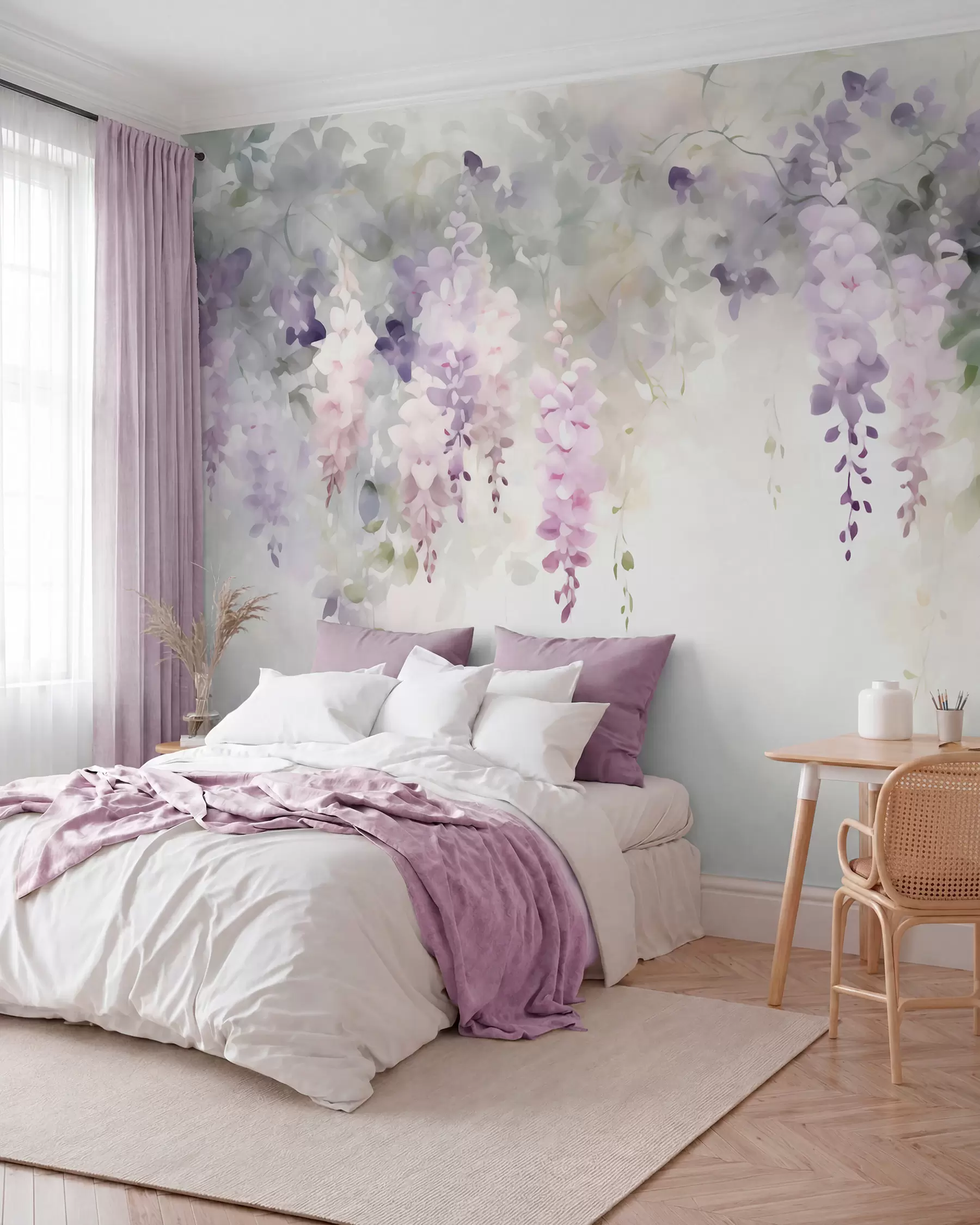 wall murals Pearl Wisteria w05795