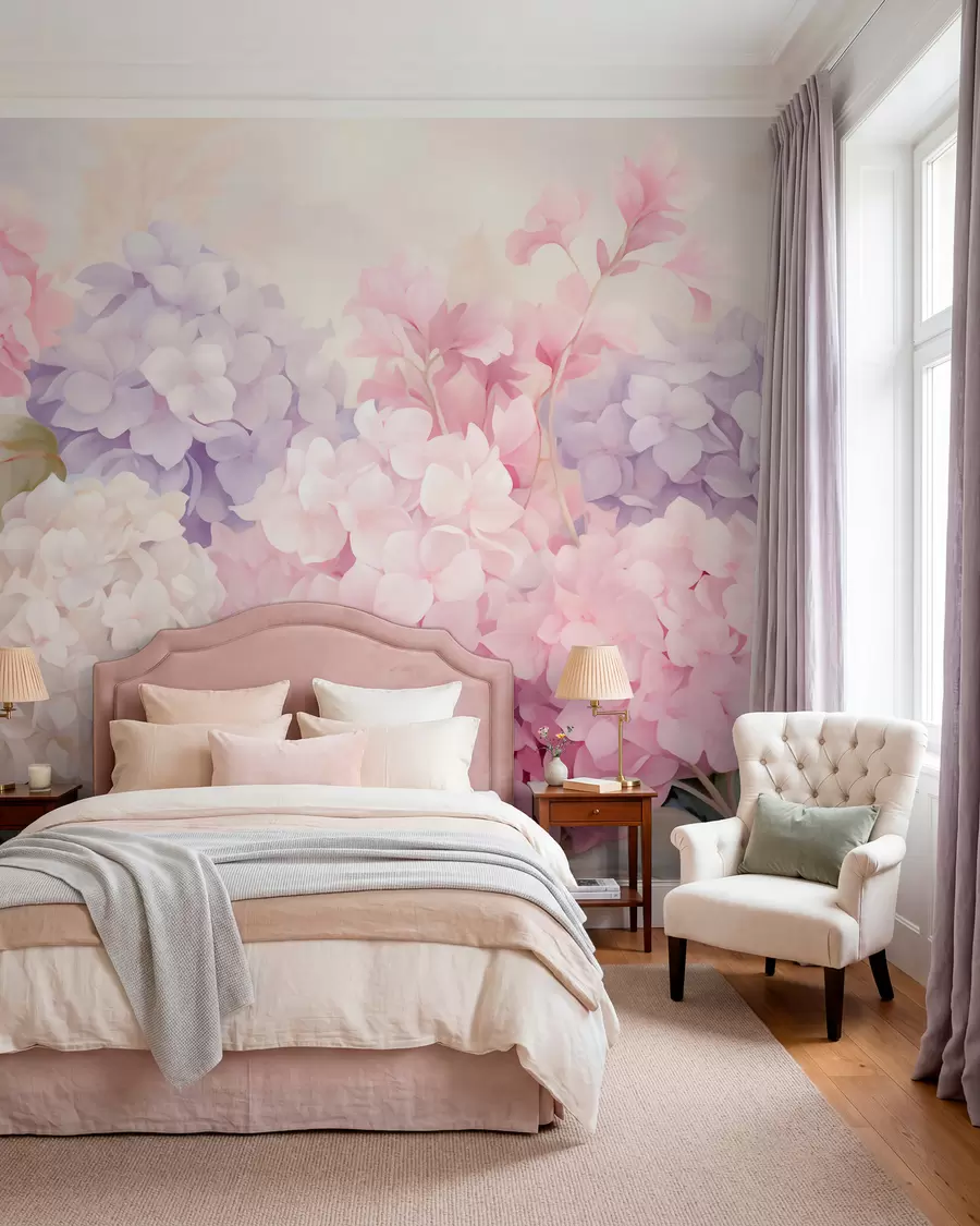 wall murals Hydrangea flowers w05796