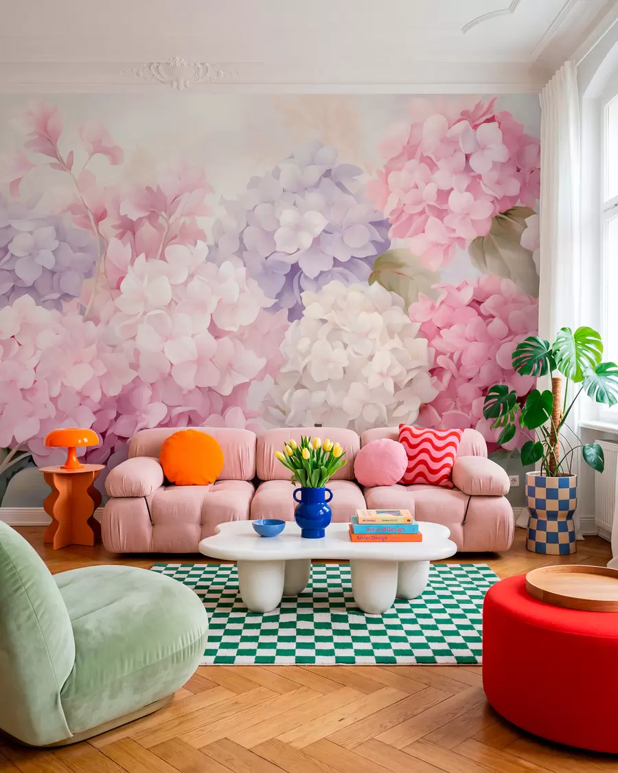 wall murals Hydrangea flowers w05796