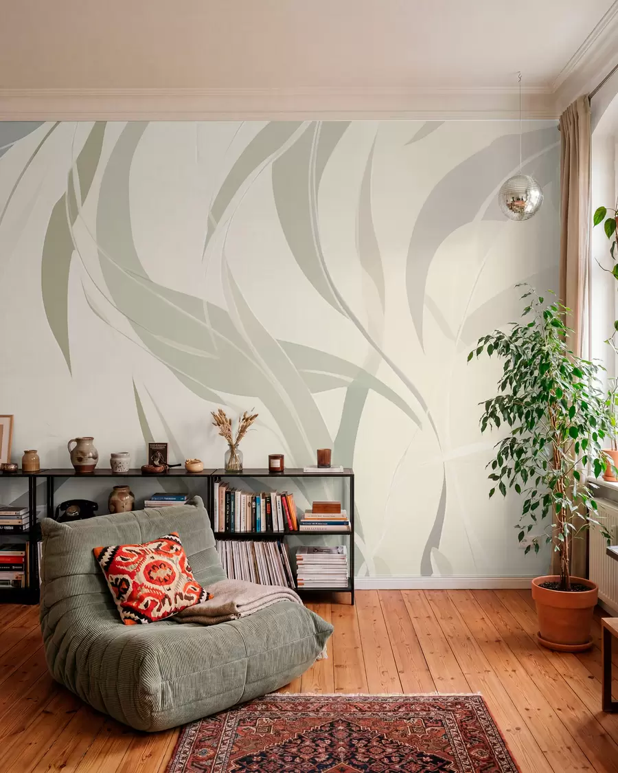 wall murals Eucalyptus pointed leaves w05799